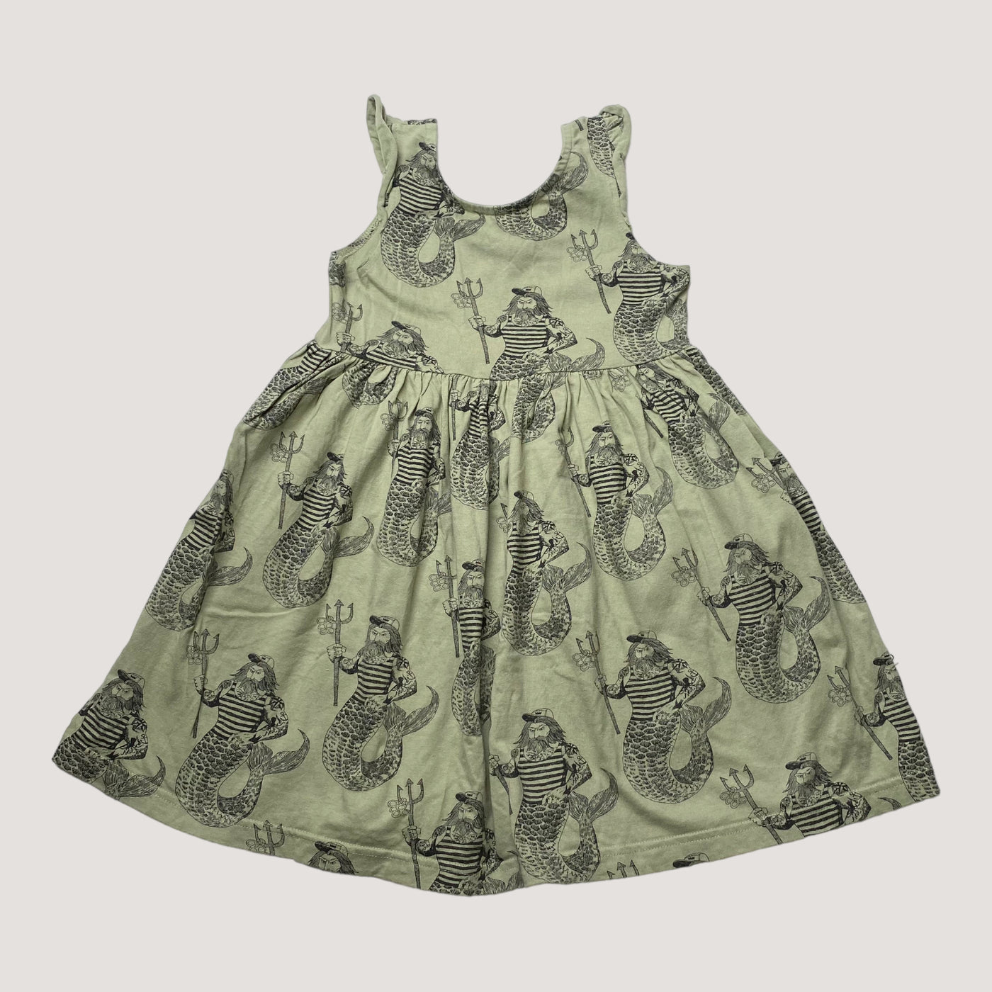 Mainio sleeveless ahti dress, moss green | 110/116cm
