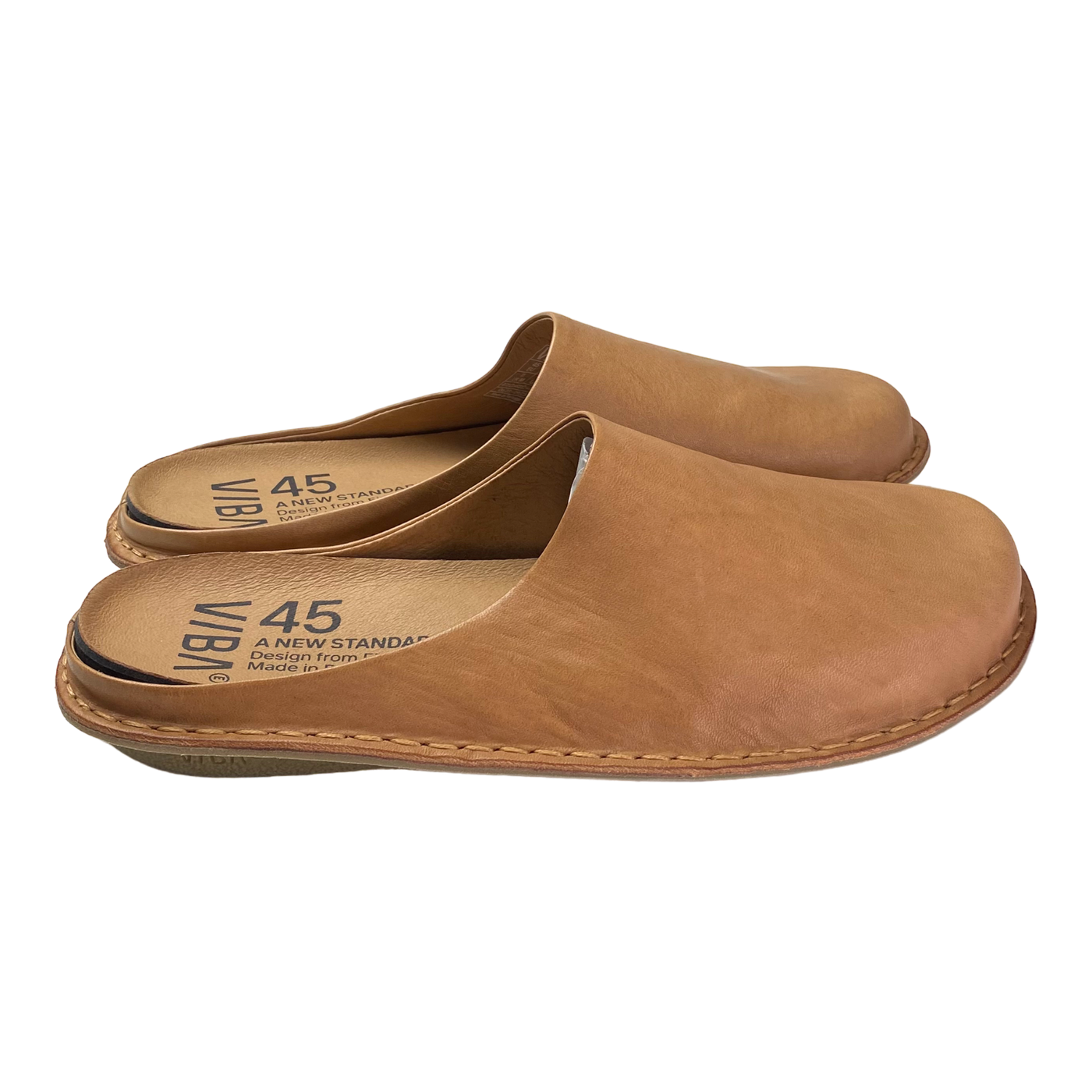 VIBAe Roma leather slippers, fawn tan | 45