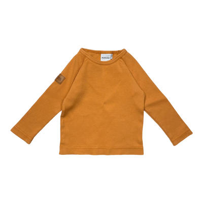 Metsola rib shirt, carrot orange | 74/80cm