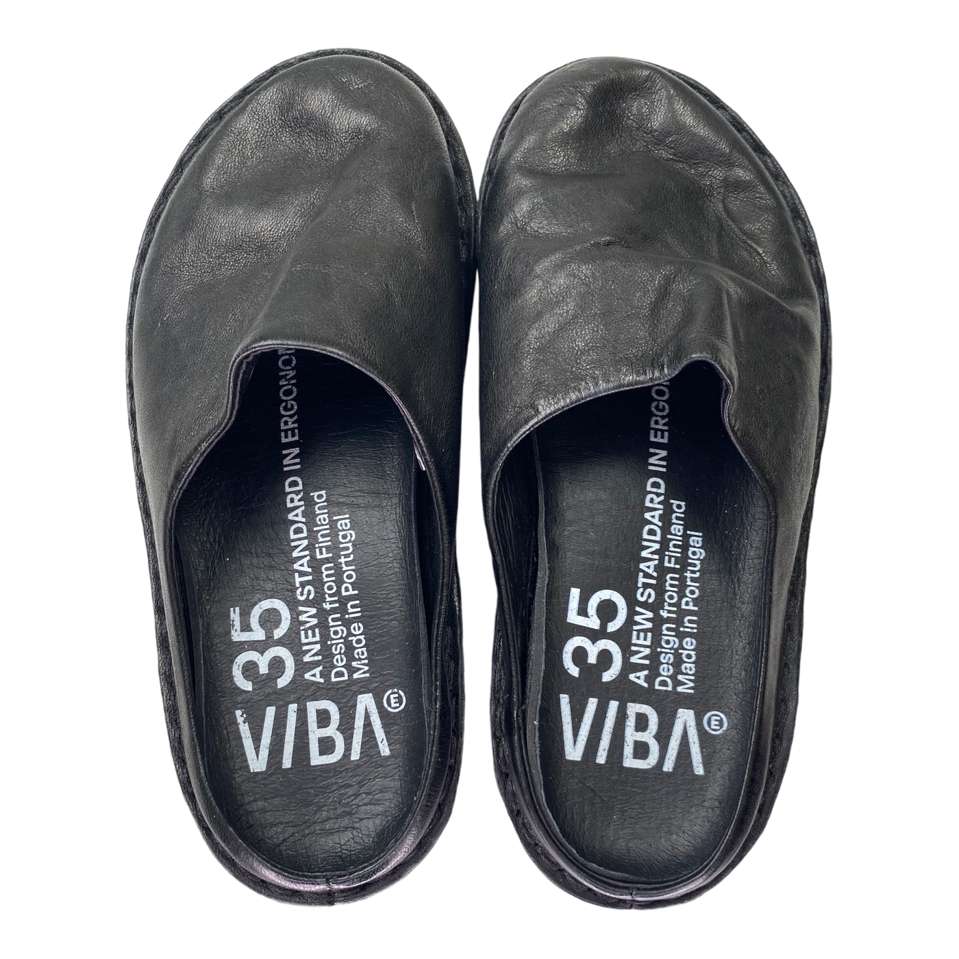 VIBAe Roma leather slippers, preto black | 35