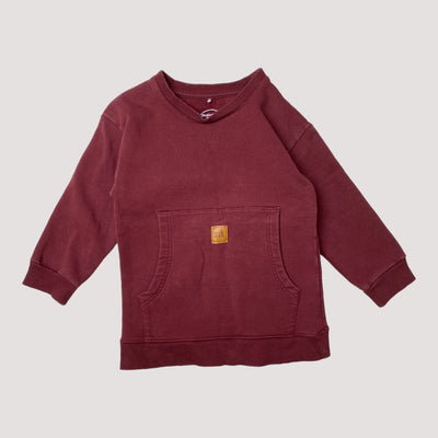 pocket sweatshirt, dark red | 98/104cm