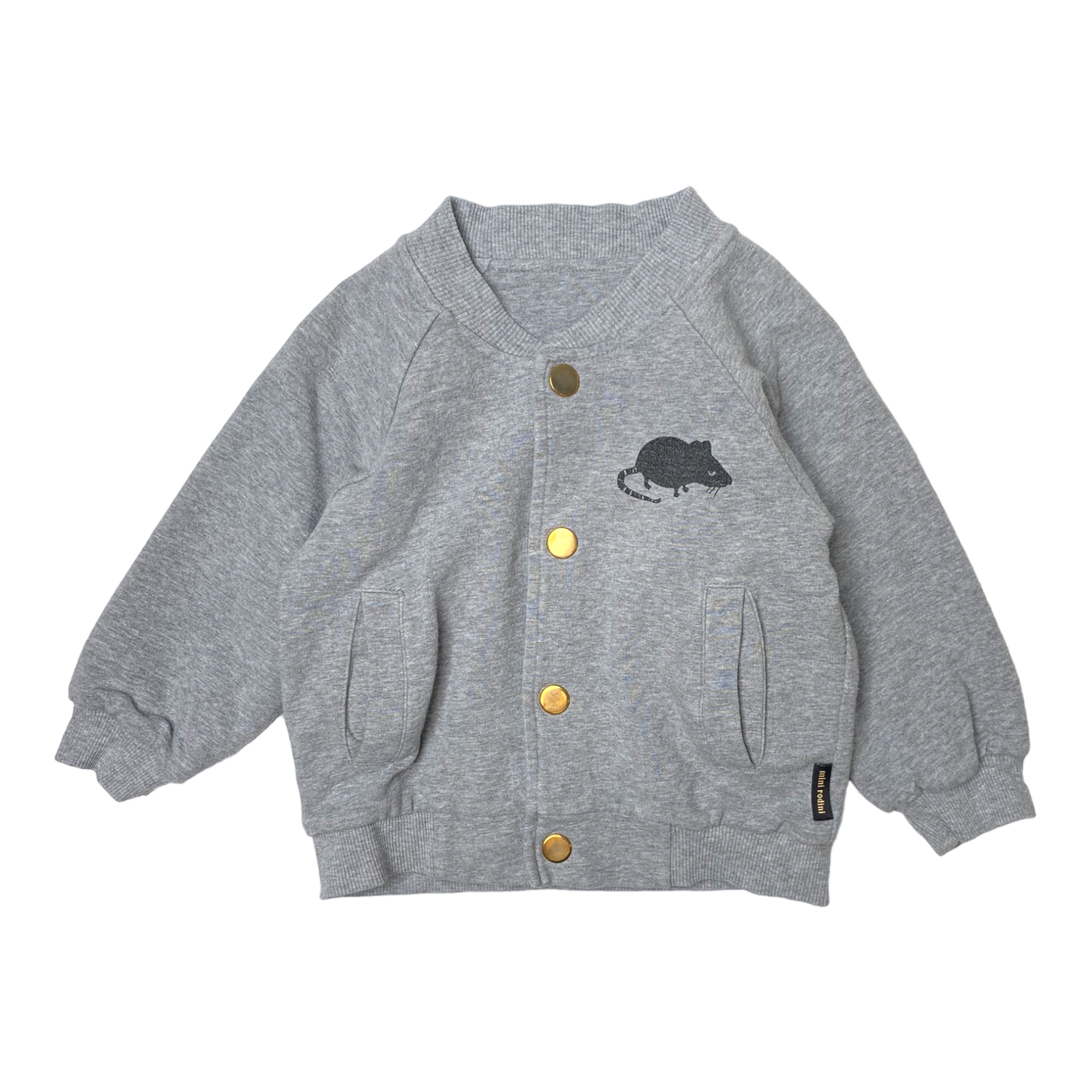 Mini Rodini reversible sweat jacket, panda/rat | 80/86cm