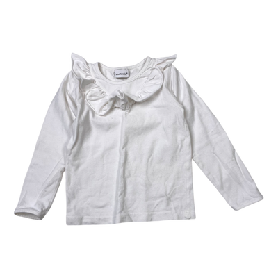 Metsola frill shirt, white | 110cm