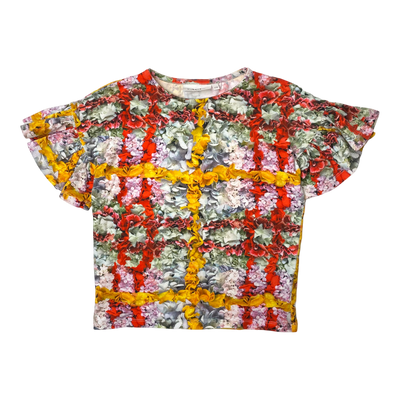 Molo ravah t-shirt, checked flowers | 110cm