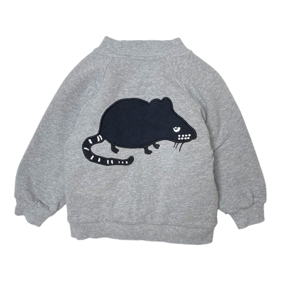 Mini Rodini reversible sweat jacket, panda/rat | 80/86cm