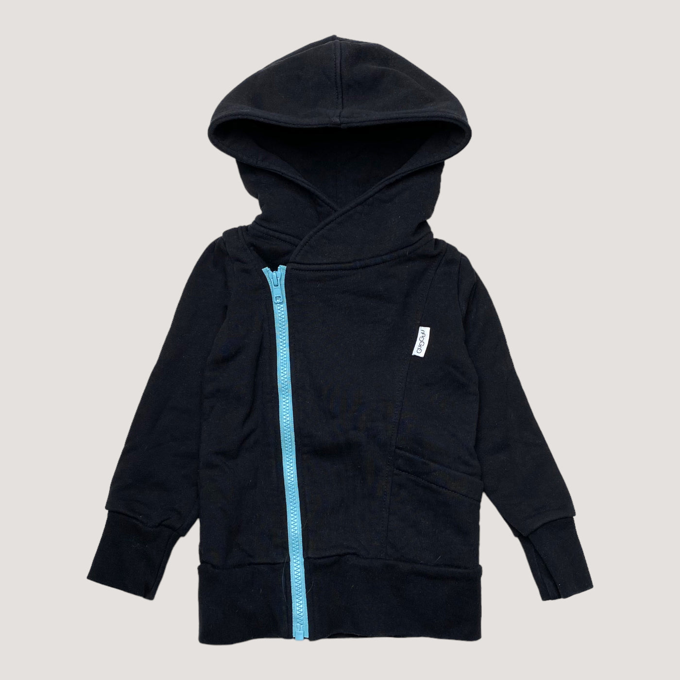 Gugguu zipper hoodie, black | 98cm