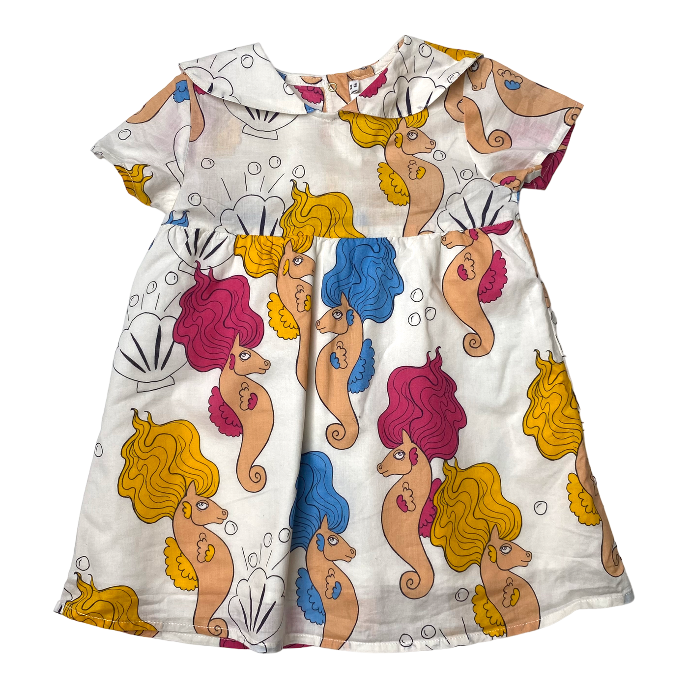 Mini Rodini woven dress, seahorse | 80/86cm