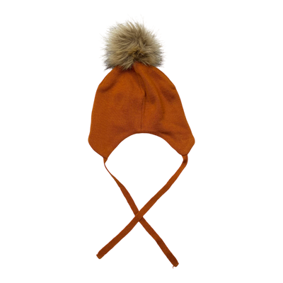 Gugguu merino furry beanie, orange | 55/56cm