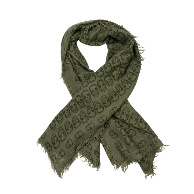 Zadig & Voltaire skull scarf, hunter green