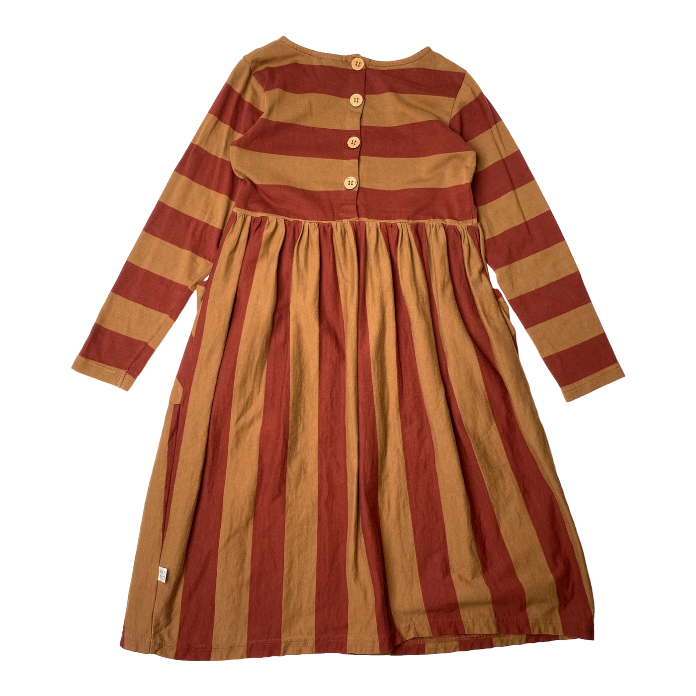 Mainio button dress, fire brick/caramel | 134/140cm