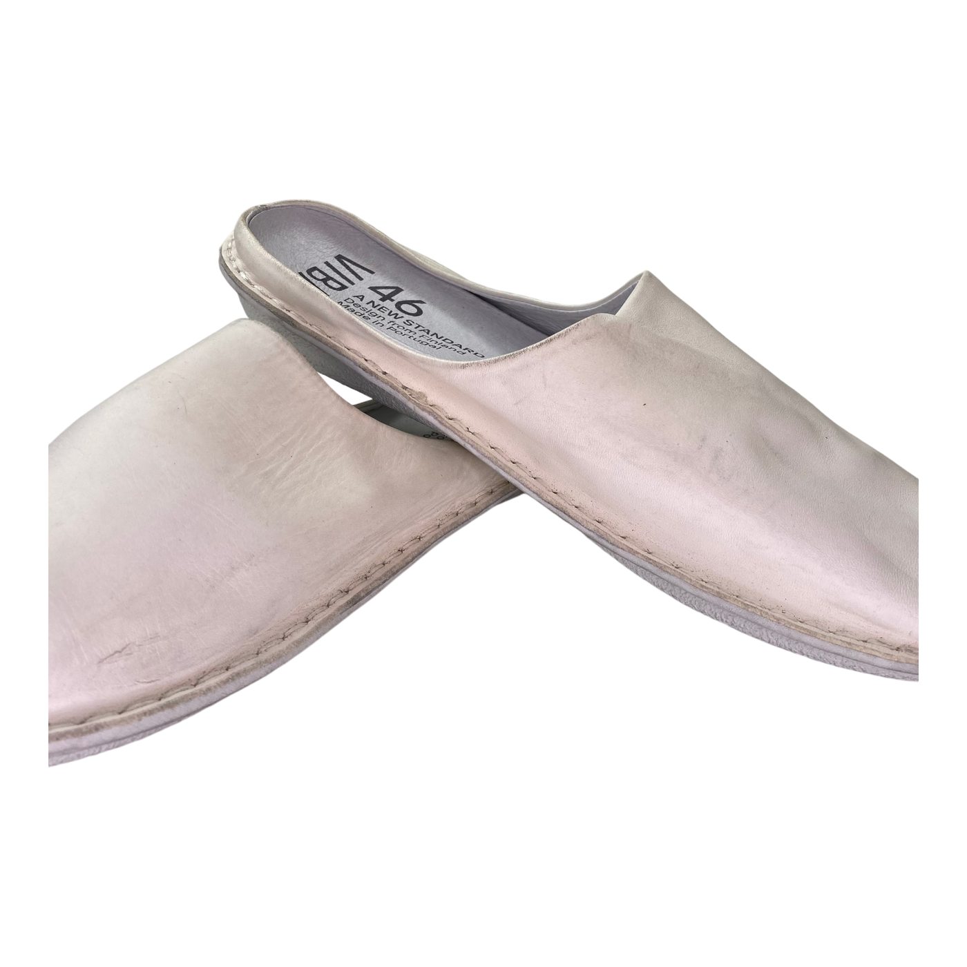 VIBAe Roma leather slippers, cream | 46