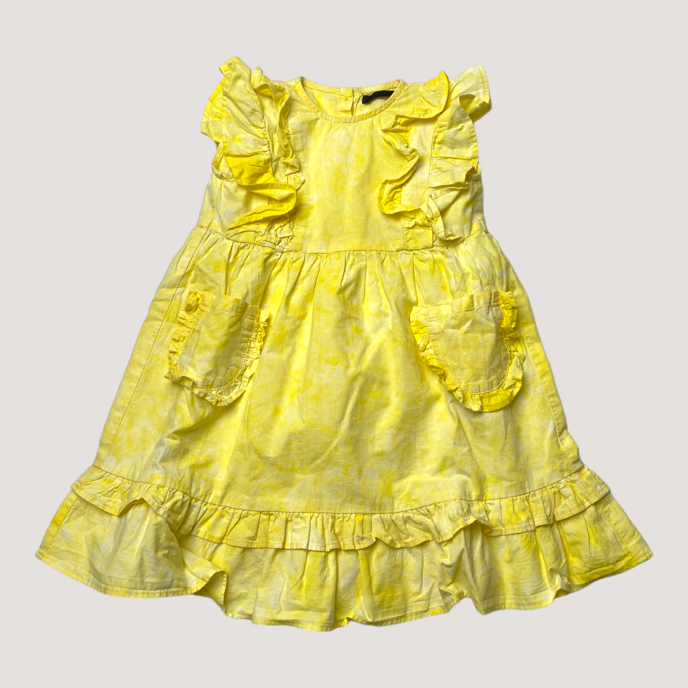 Vimma ruffle woven dress, yellow | 90cm