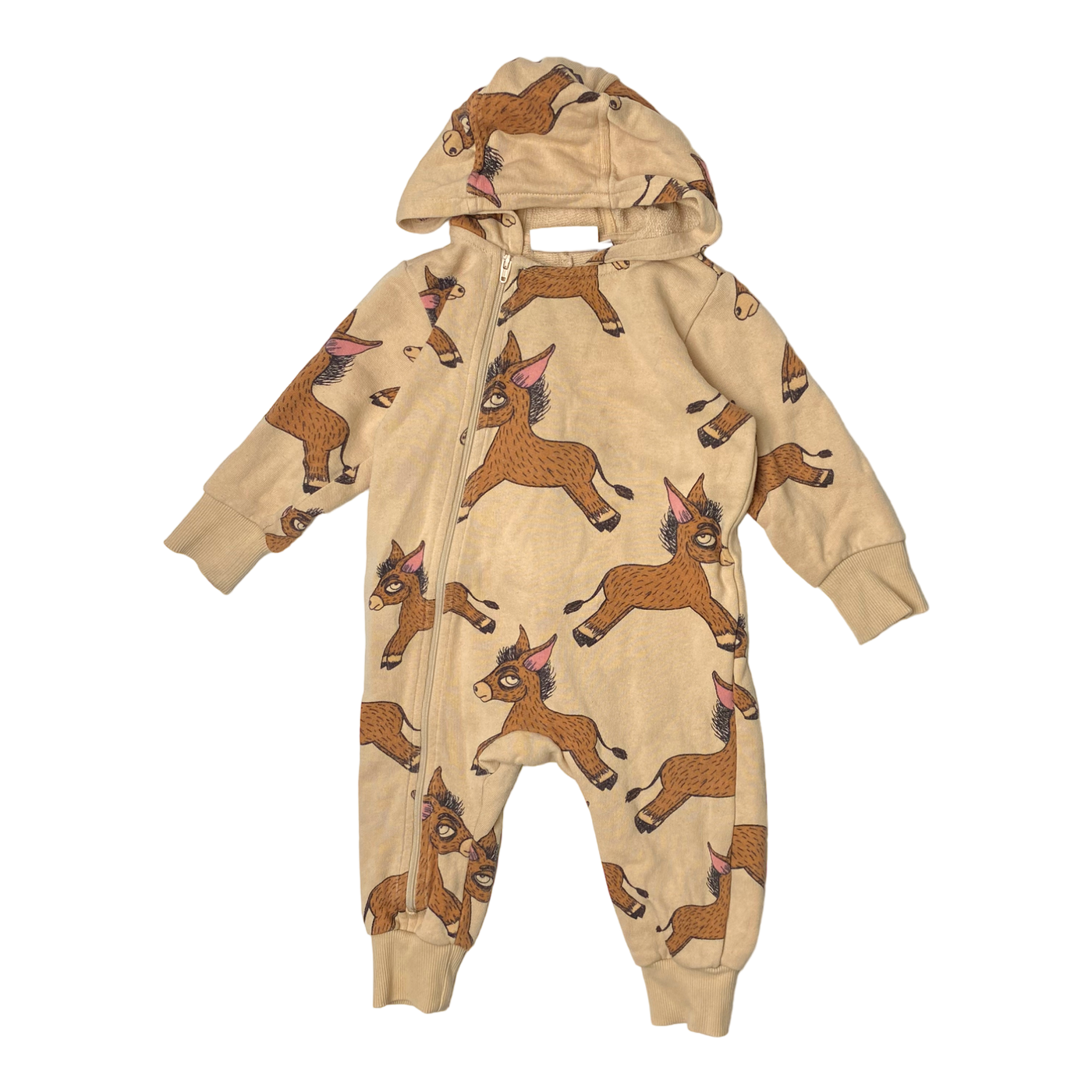 Mini Rodini sweat jumpsuit, donkey | 68/74cm