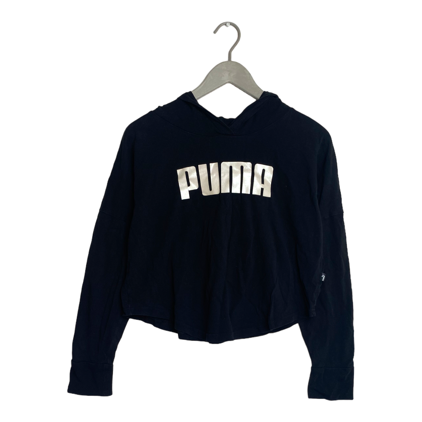 Puma cropped hoodie, black | woman XS