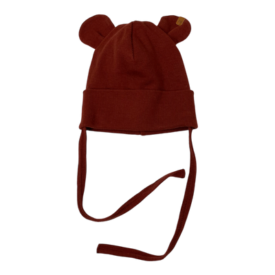 Metsola rib bear beanie, rust | 6-12m