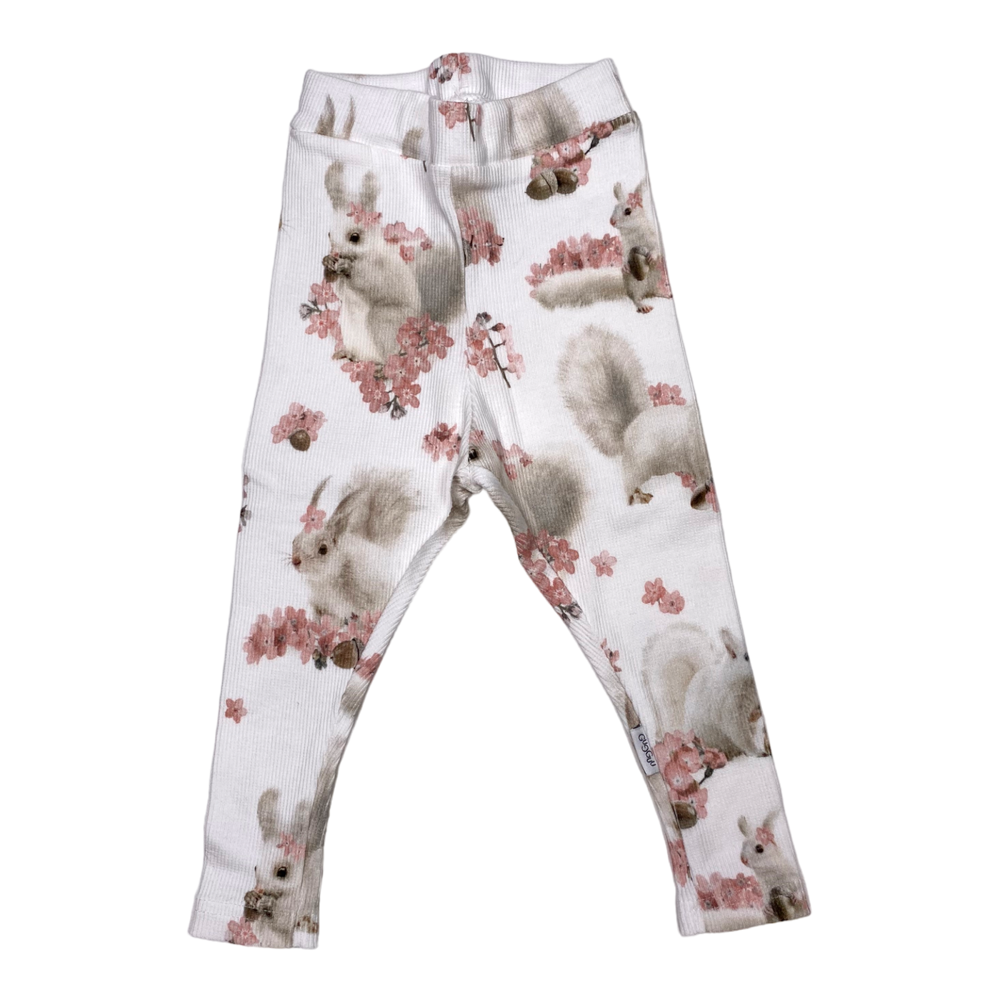 Gugguu rib leggings, squirrel | 68cm