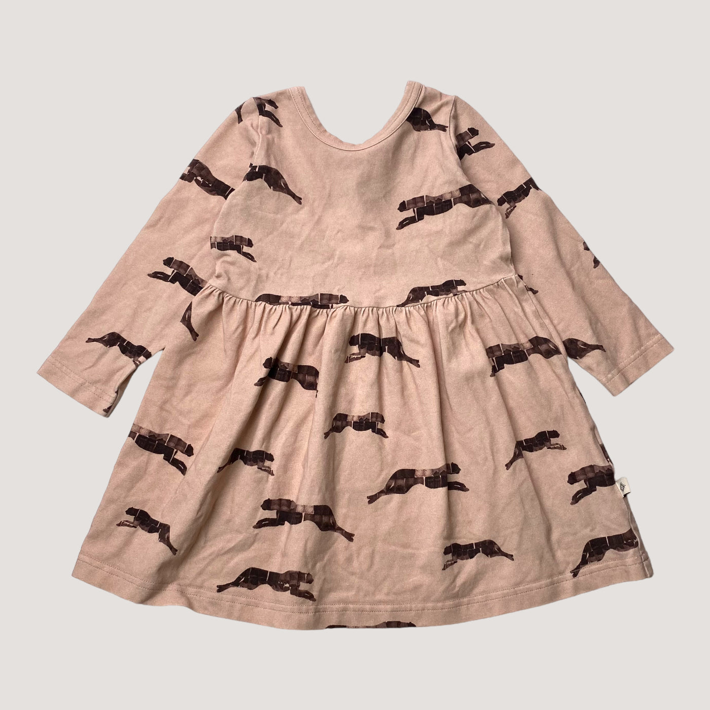 Kaiko dress, beige panther | 74/80cm