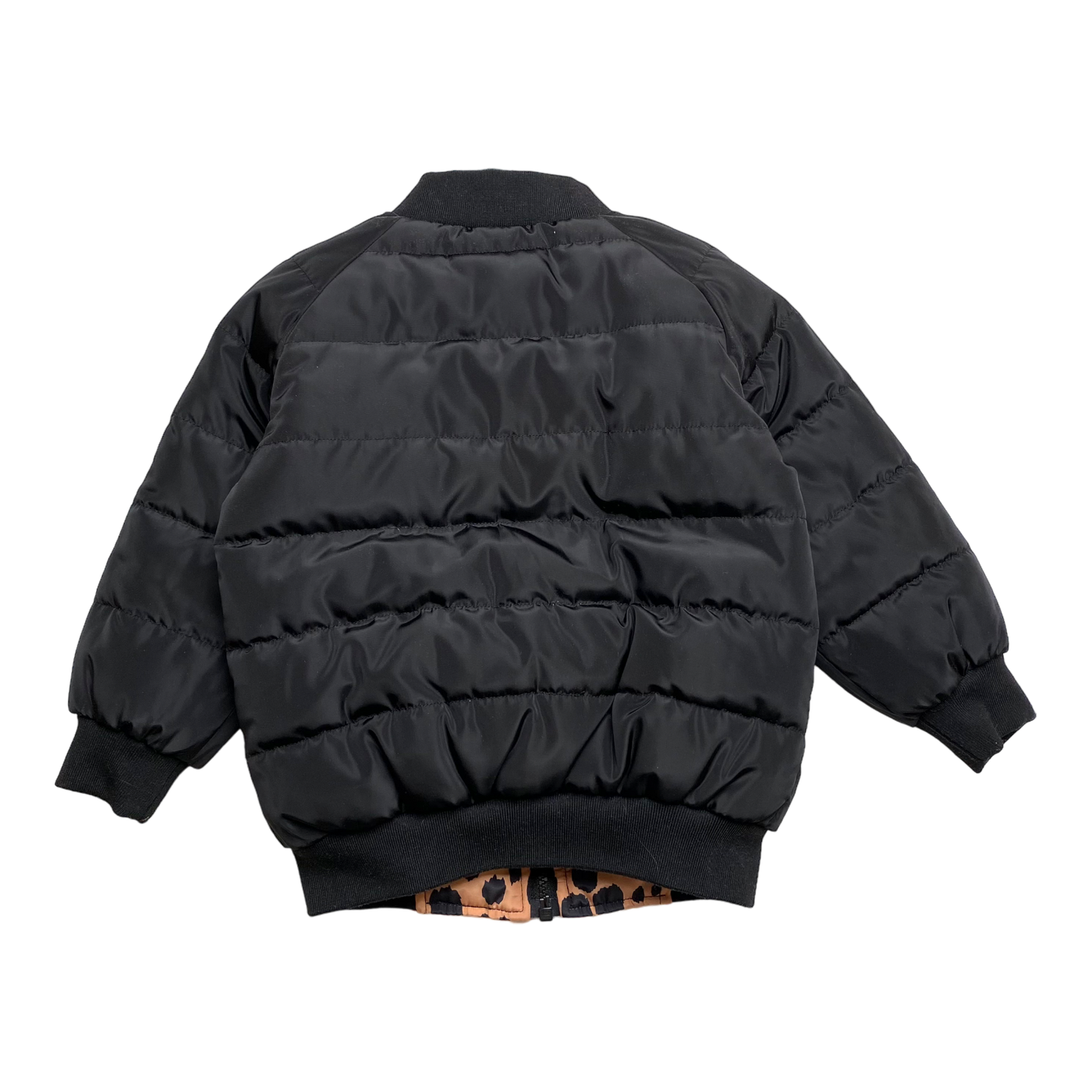 Huxbaby reversible bomber jacket, black/cheetah | 4 years