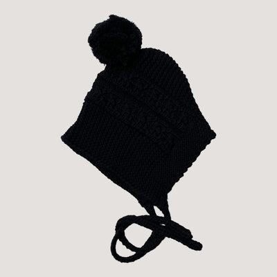 Metsola crochet beanie, black | 1-2y