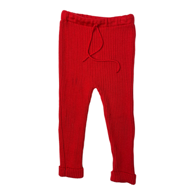 Metsola merino knitted leggings, red | 86/92cm