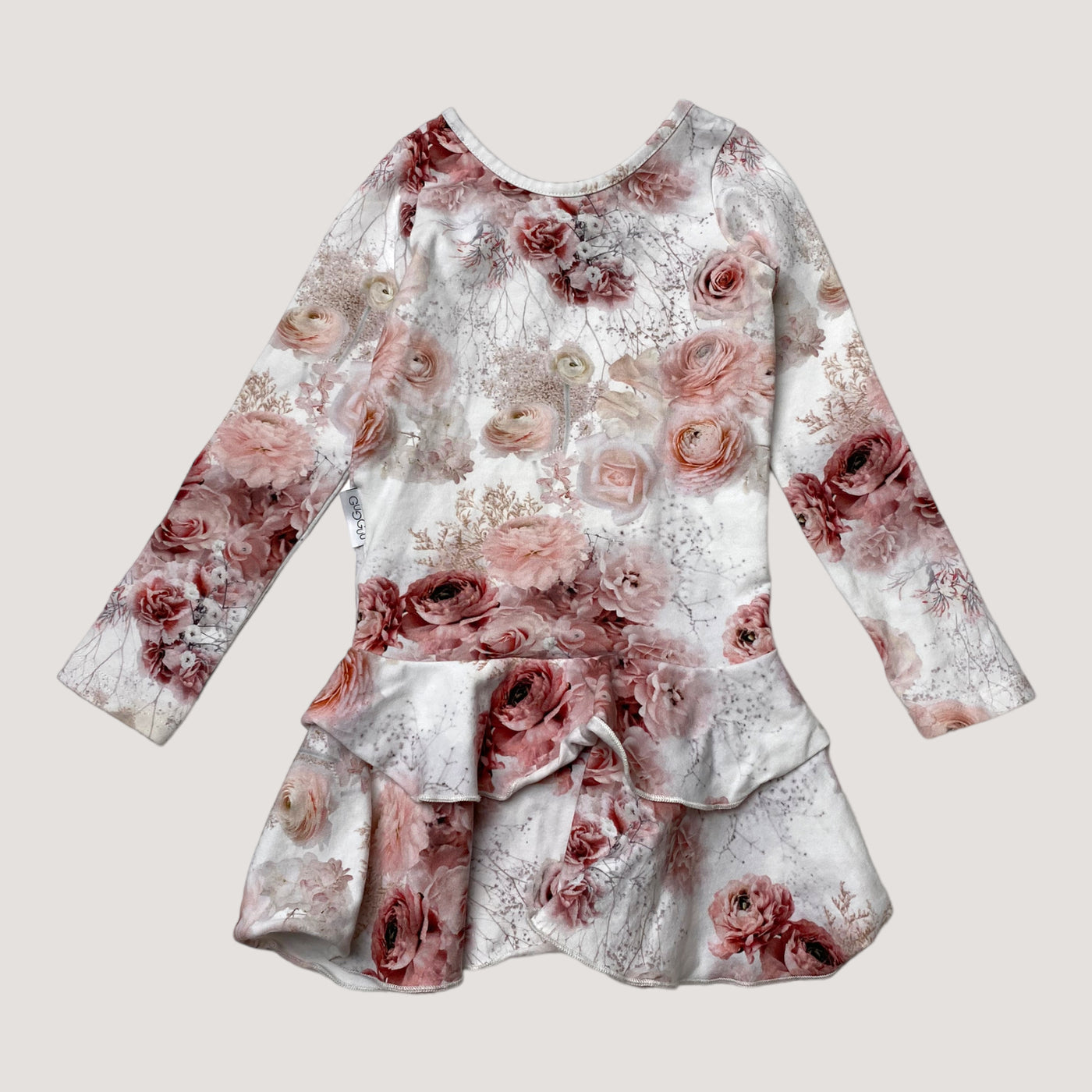 Gugguu frilla dress, roses | 92cm