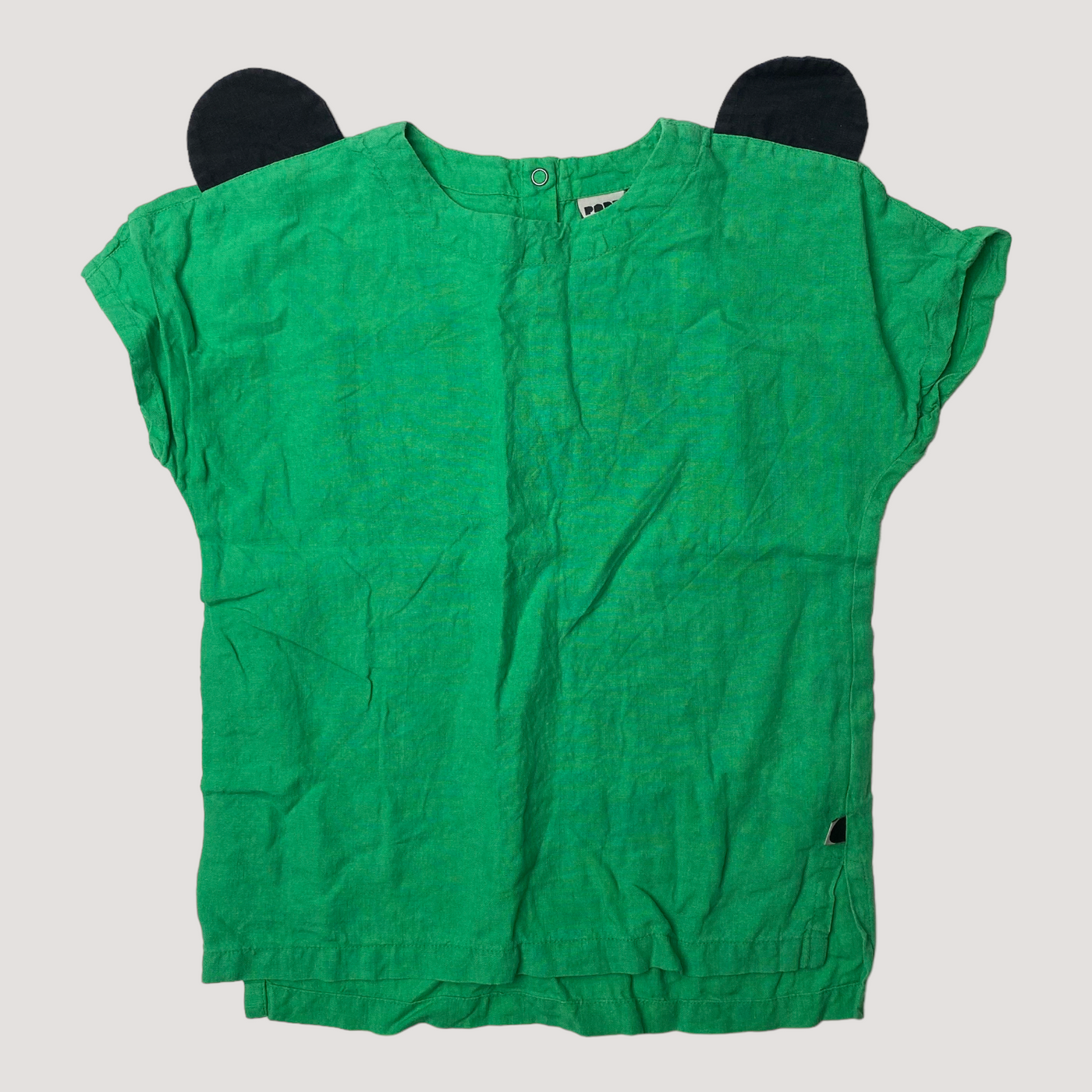 Papu linen t-shirt, green | 122/128cm