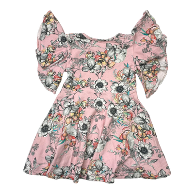 Metsola t-shirt dress, flower | 86/92cm