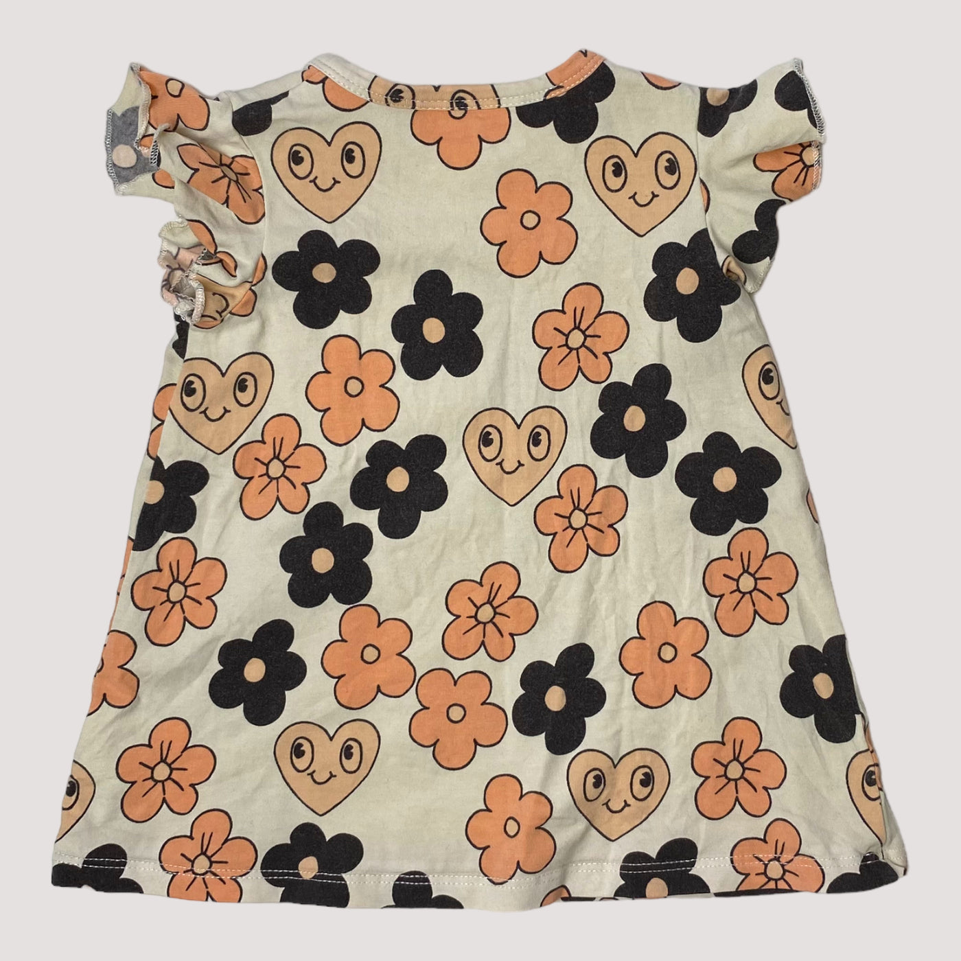 frill dress, flowers and hearts | 68/74cm