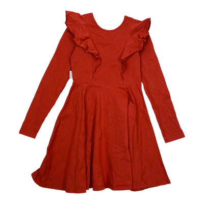 Gugguu frill dress, red | 128cm