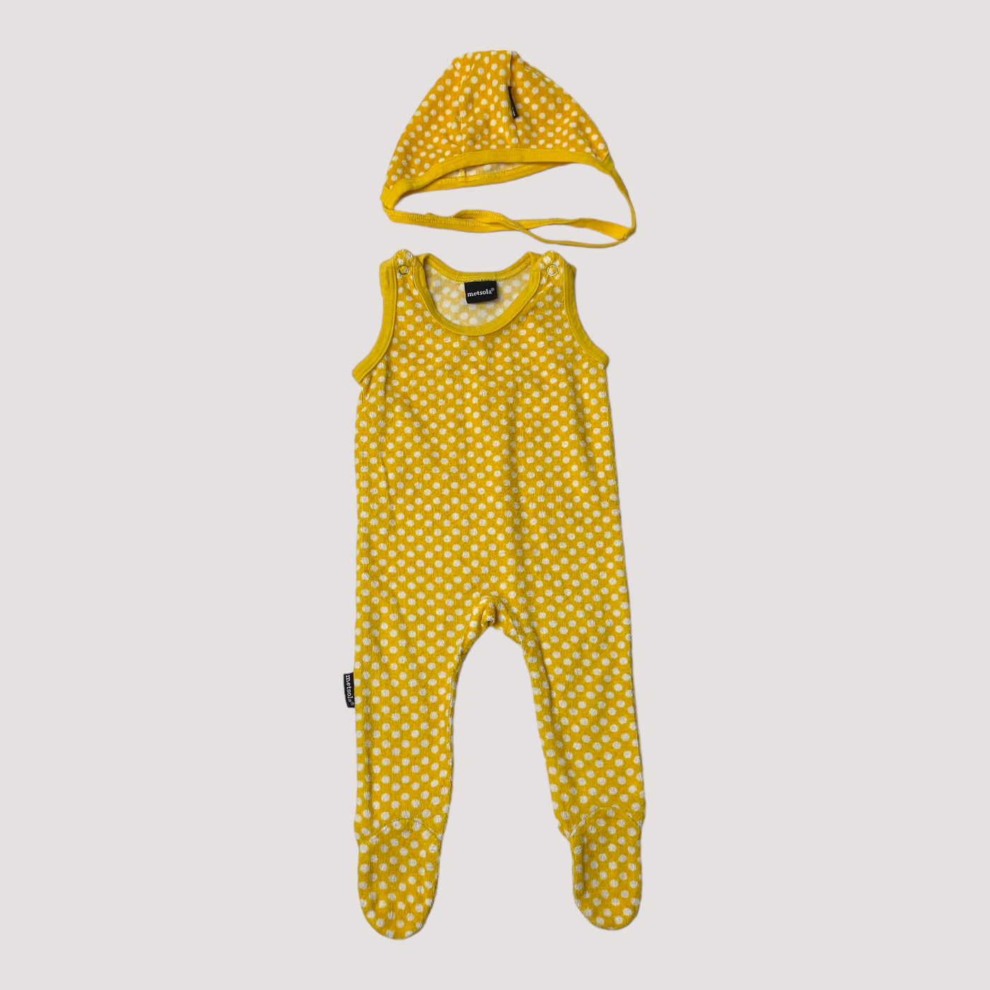 terry suit with hat, polkadot | 62cm