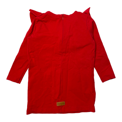 Metsola frill sweat dress, red | 86/92cm