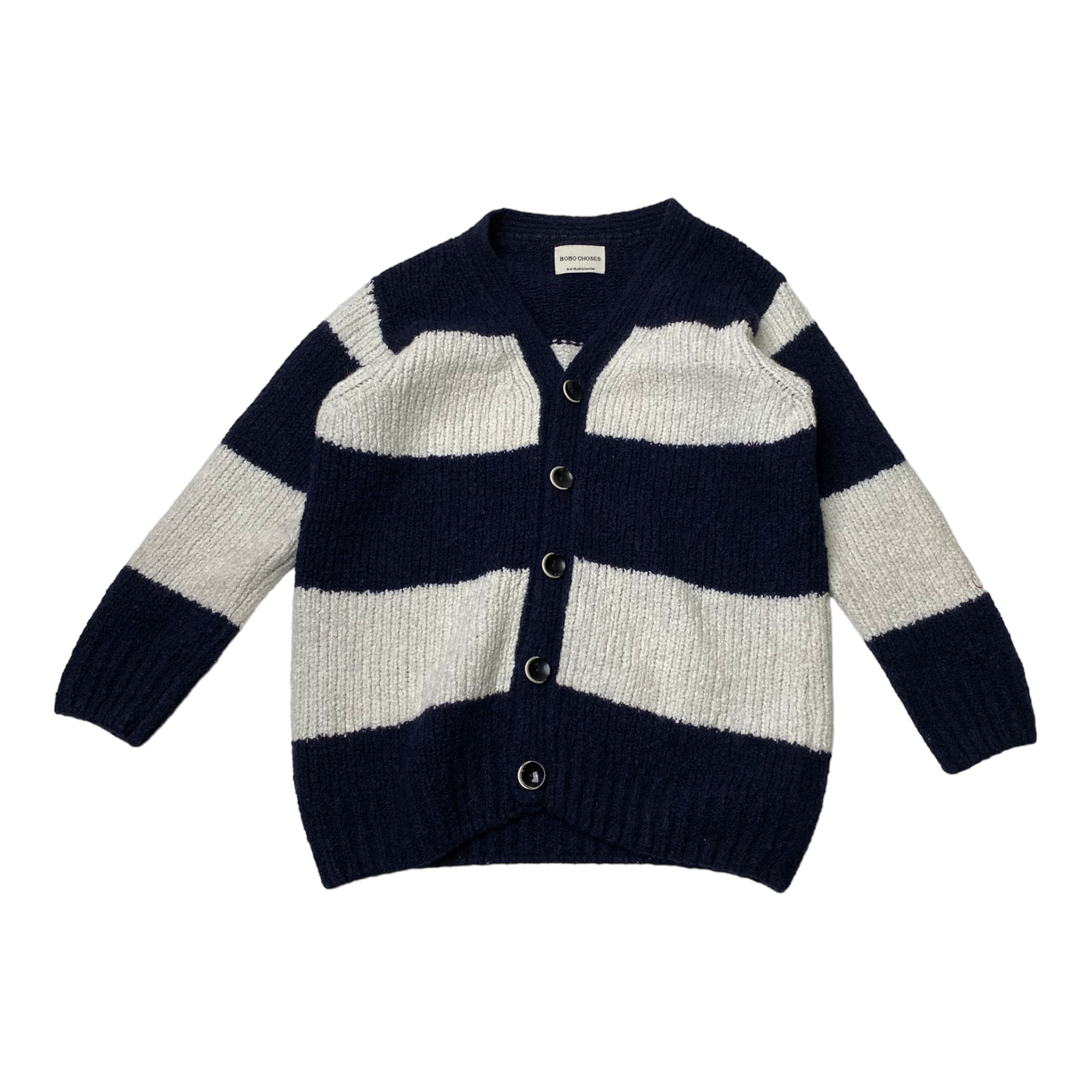 Bobo Choses knitted cardigan, stripes | 134cm