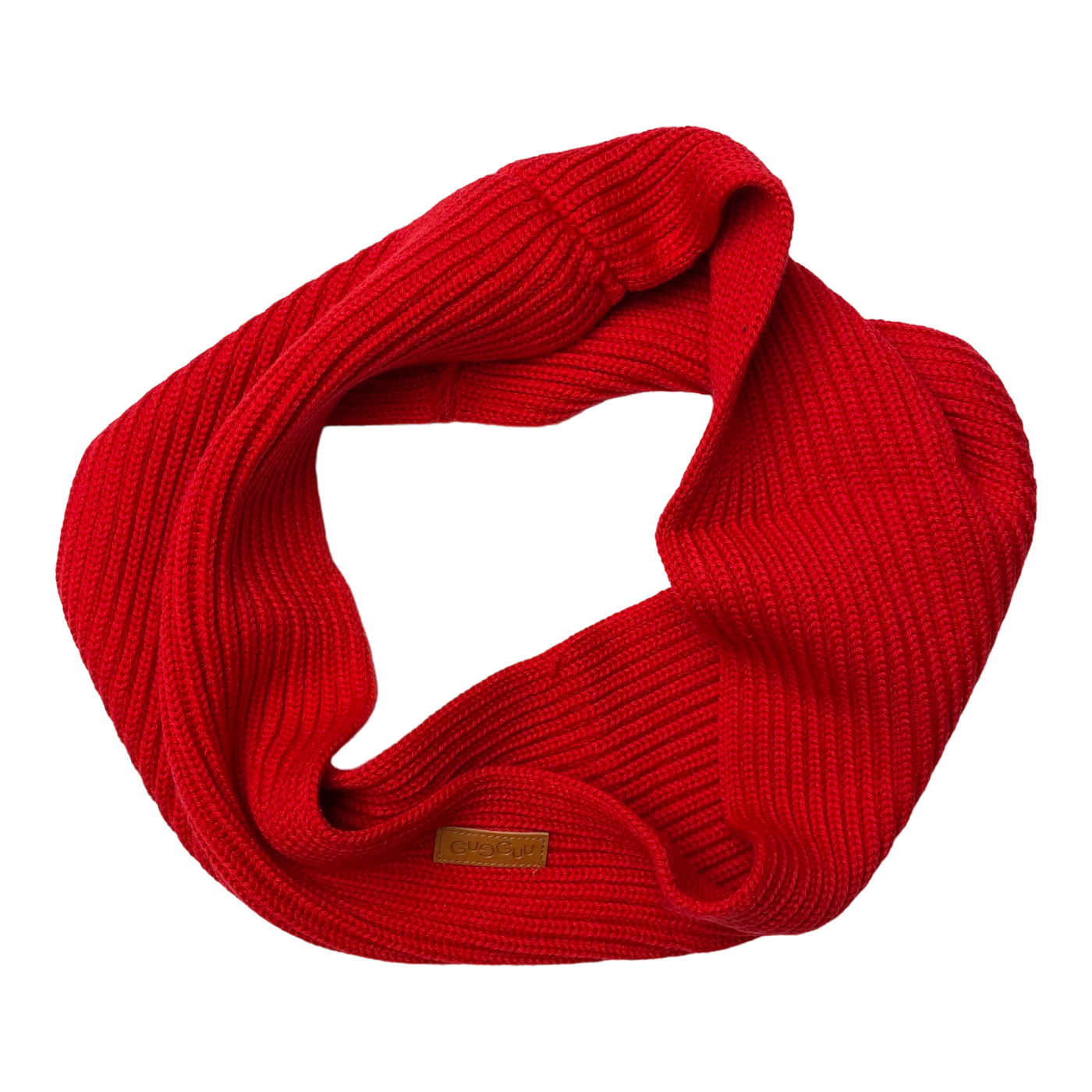 Gugguu merino chunky tube scarf, red | kids