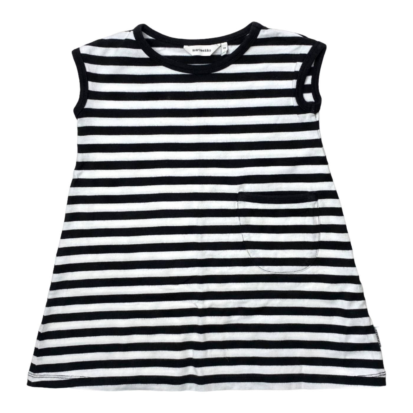 Marimekko luostokka stripe sleeveless dress, black/white | 80/86cm