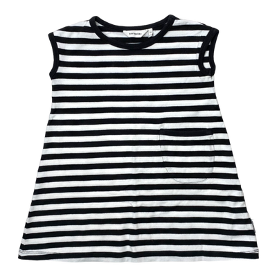 Marimekko luostokka stripe sleeveless dress, black/white | 80/86cm