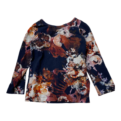 Kaiko cross shirt, cobalt rose | 86cm