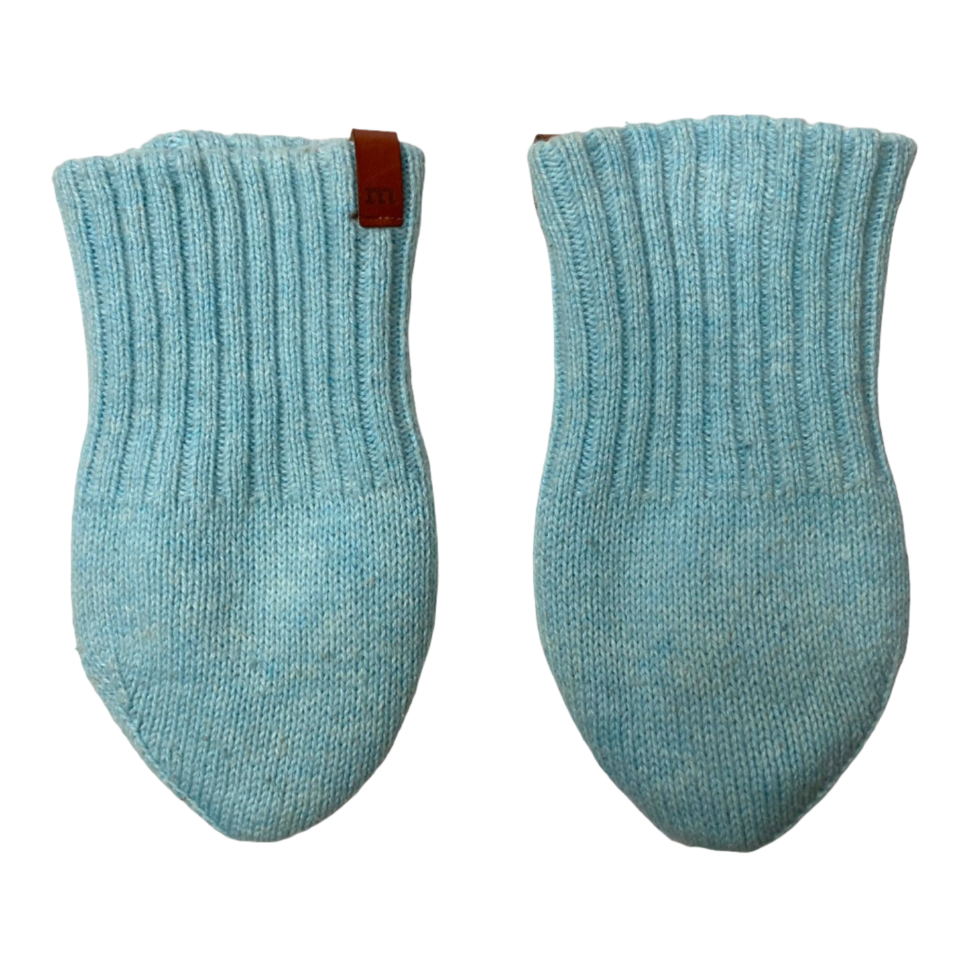 Metsola cotton baby mittens, aqua blue | 6-12m
