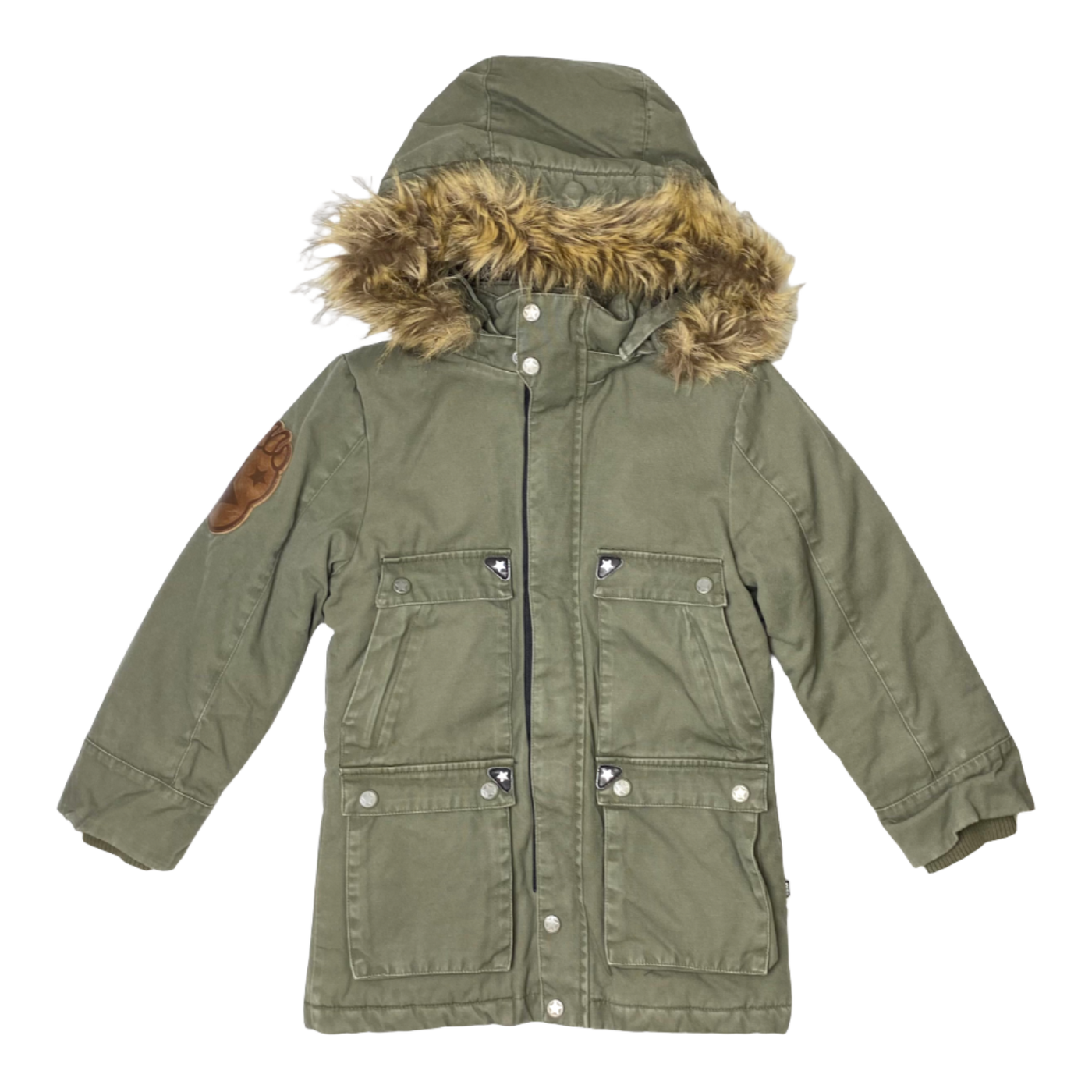 Molo winter jacket, moss green | 116cm