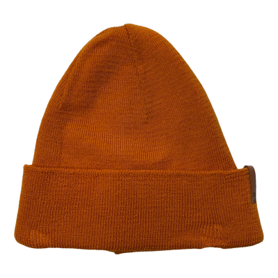 Metsola merino wool knitted beanie, orange | 1-2y