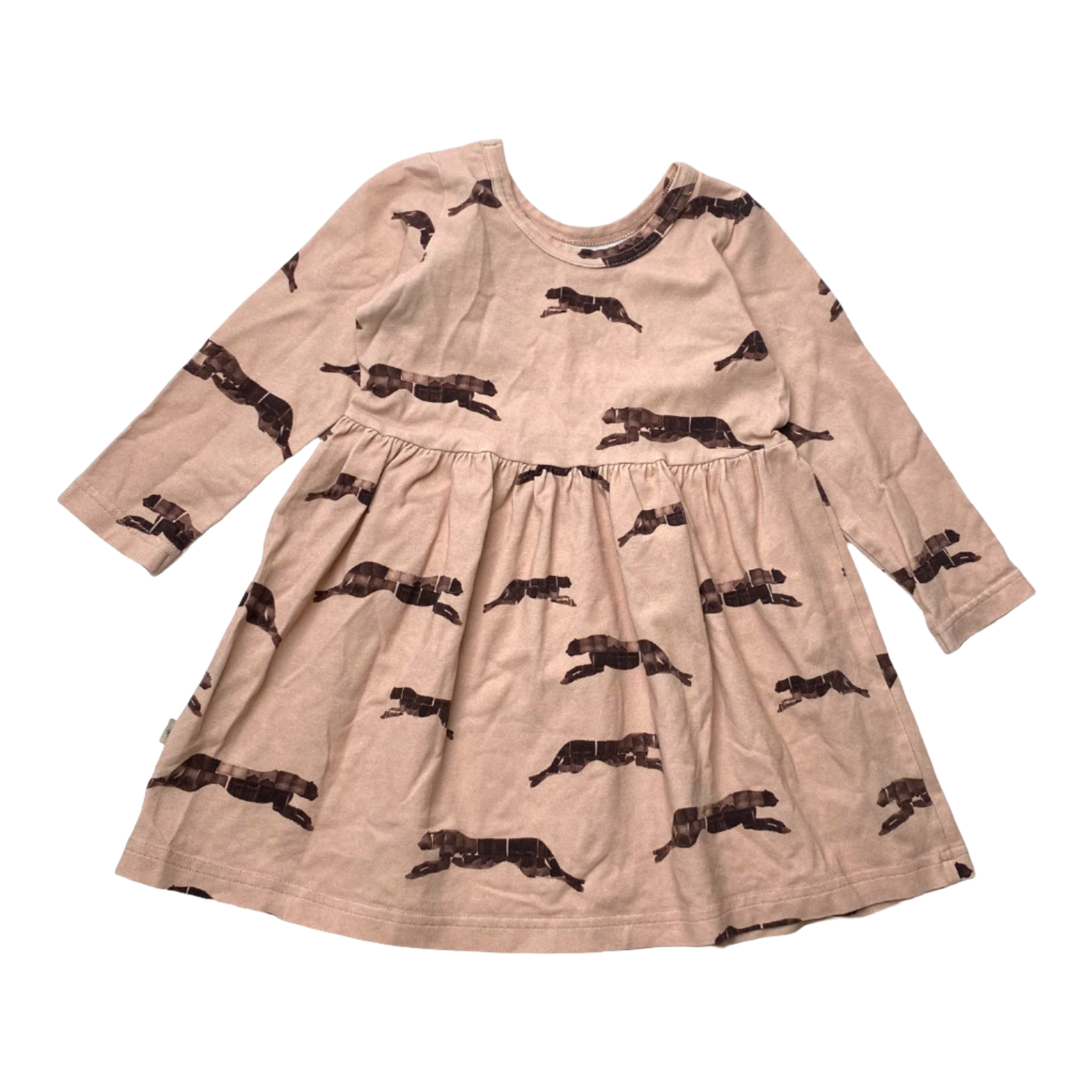 Kaiko dress, beige panther | 74/80cm