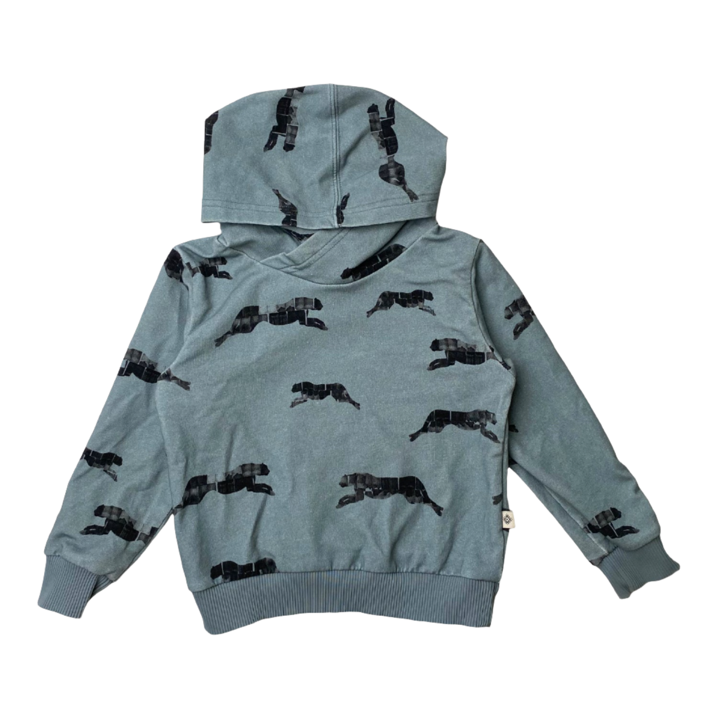 Kaiko hooded sweatshirt, panther | 74/80cm