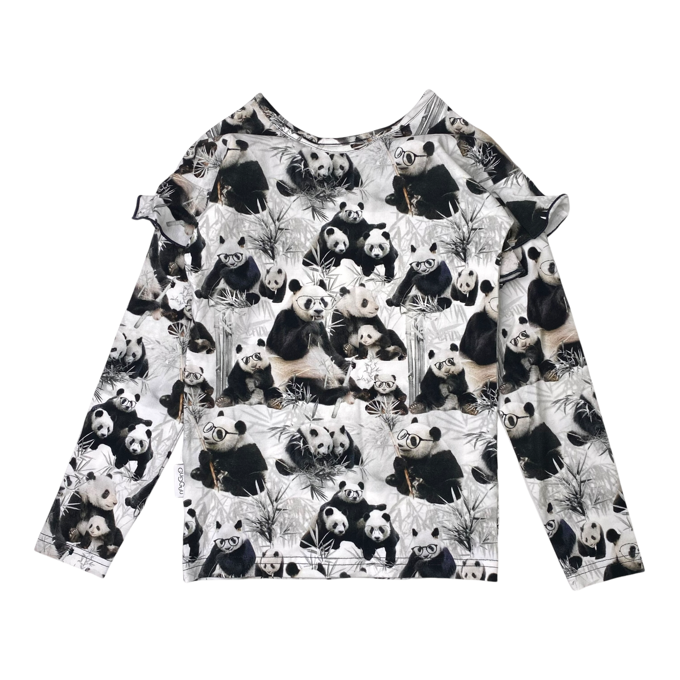 Gugguu frill shirt, panda | 116cm