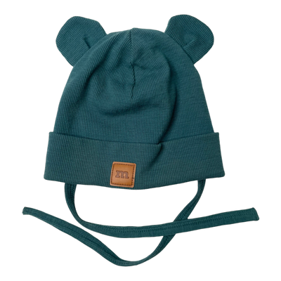 Metsola bear ear beanie, teal | 1-2y