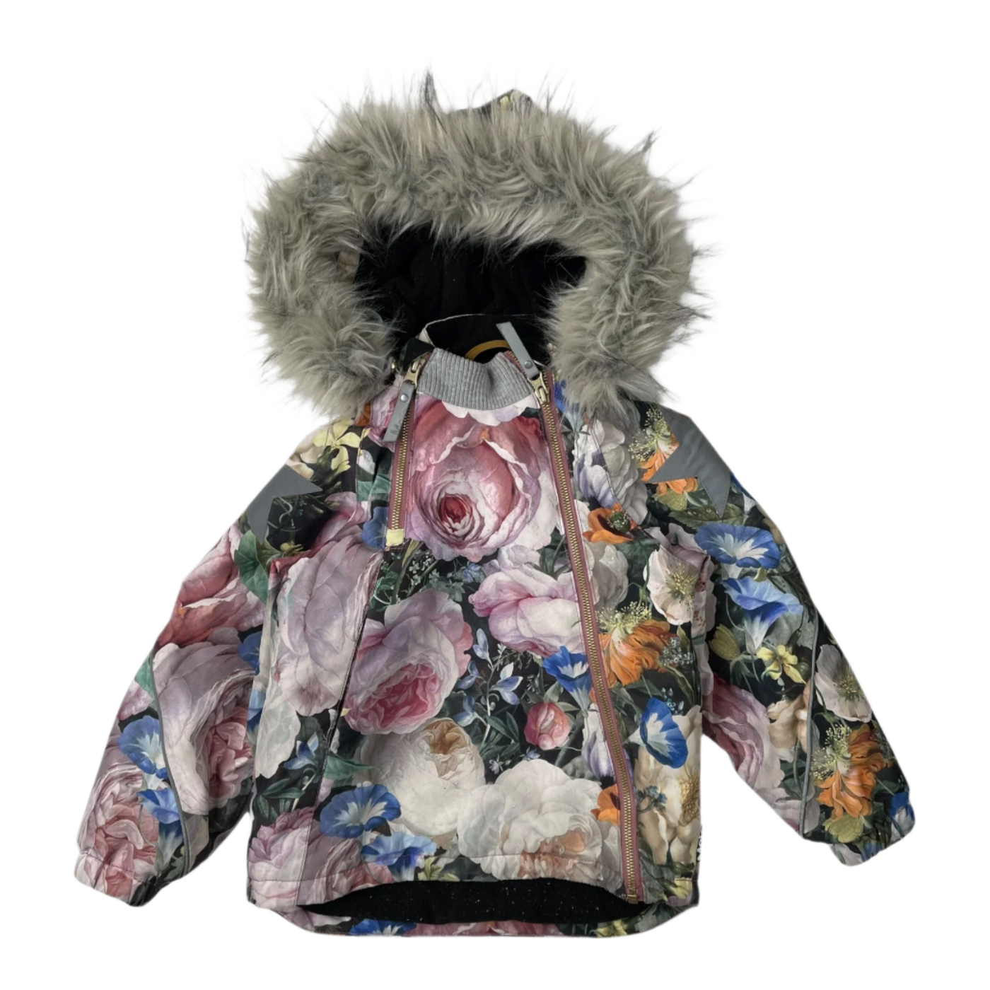 Molo hopla fur winter jacket, flower | 110cm