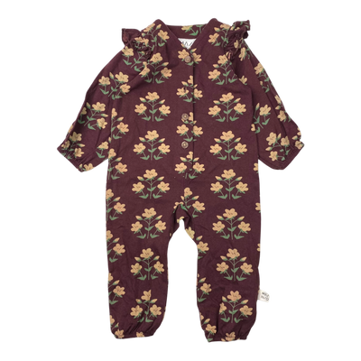 Mainio button jumpsuit, flowers | 62/68cm