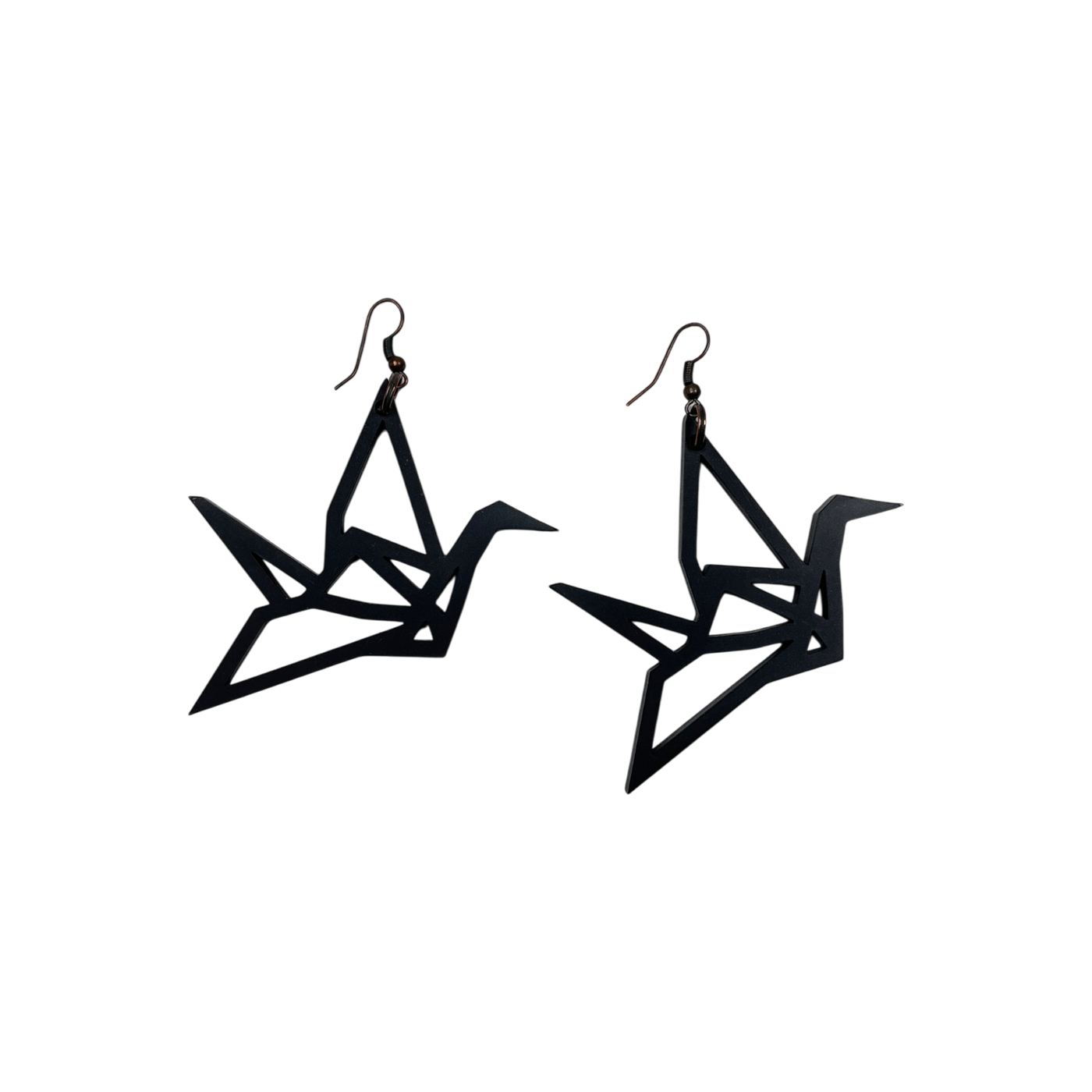 Yo Zen swan earrings, black