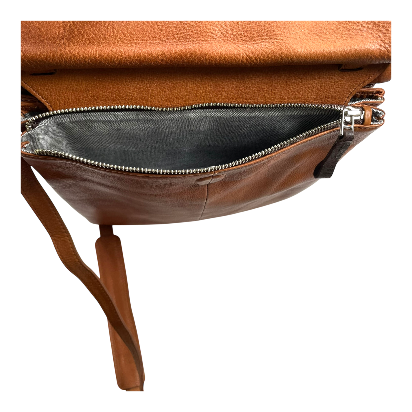 Harold's Bags charcoal smooth backpack, cognac