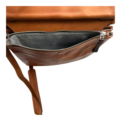 Harold's Bags charcoal smooth backpack, cognac