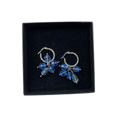 Nakoa waves earrings, silver / blue