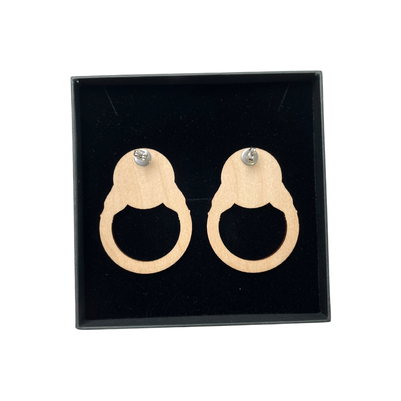 Yo Zen hug earrings, wooden